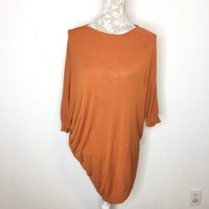 MaxMara Asymmetric Knit Top Tunic Orange M/L bl161